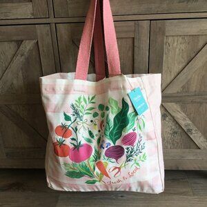 Martha Stewart Home Farmers Market Double Sided Canvas Tote Bag w/Vegetables NWT